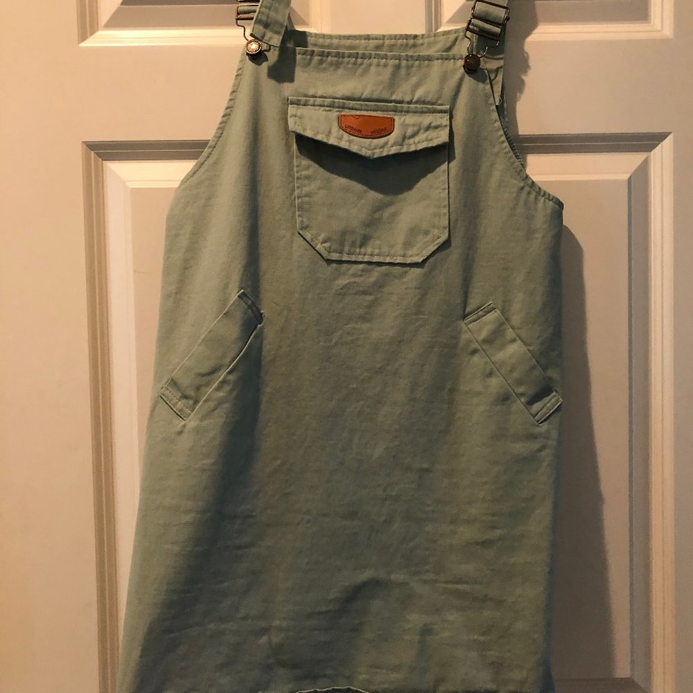 Pale Green Overalls with Front Pocket